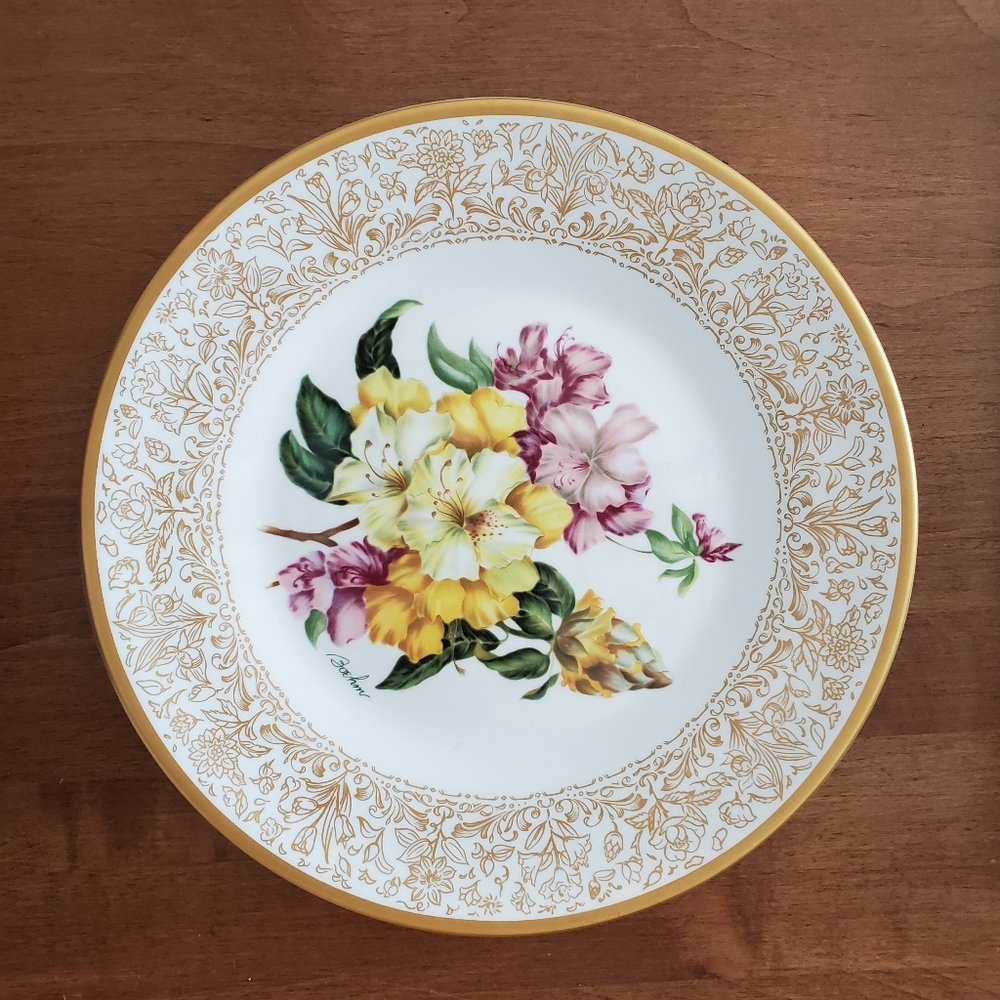 BOEHM Flowers of the World limited issue plate,  Rhododendron 1979
